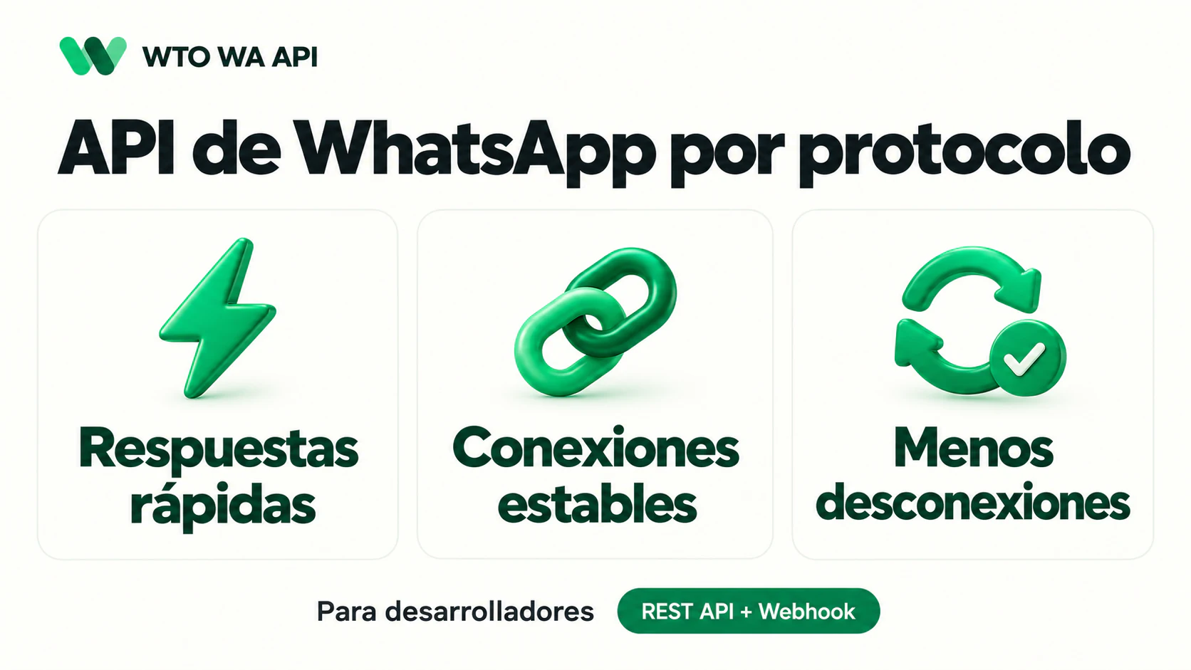 WTO WA API por protocolo: respuestas rápidas, conexiones estables y menos desconexiones